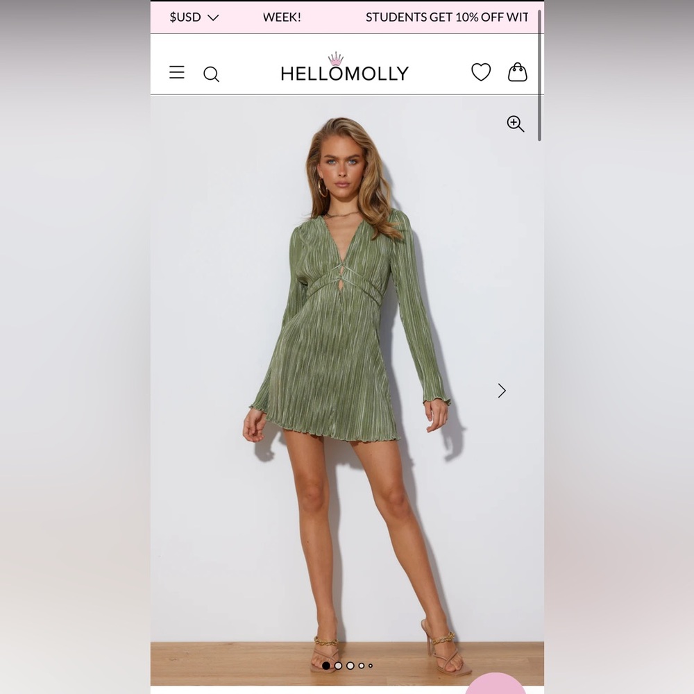 Hello Molly Olive Green Dress